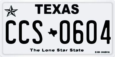 TX license plate CCS0604