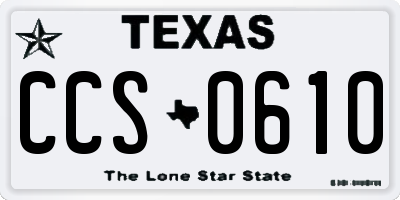TX license plate CCS0610