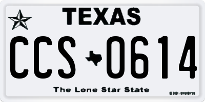 TX license plate CCS0614