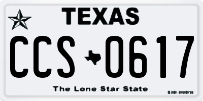 TX license plate CCS0617