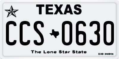 TX license plate CCS0630