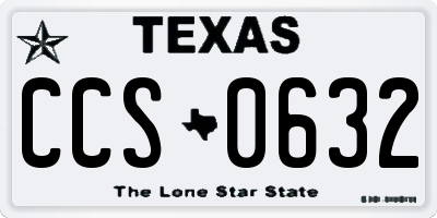 TX license plate CCS0632