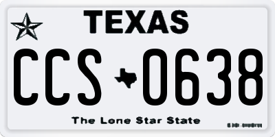 TX license plate CCS0638