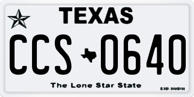 TX license plate CCS0640