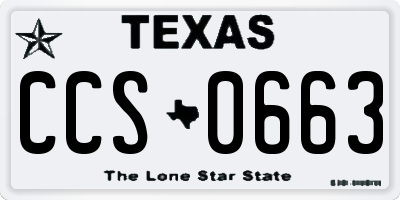 TX license plate CCS0663