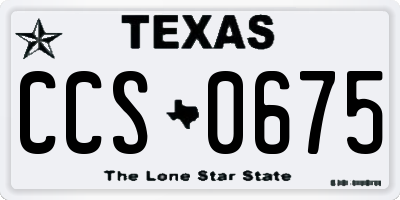 TX license plate CCS0675