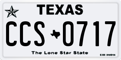 TX license plate CCS0717
