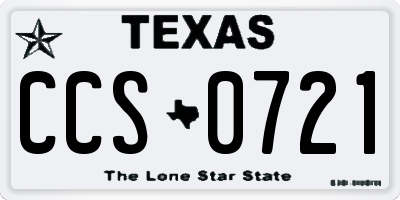 TX license plate CCS0721