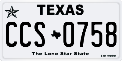 TX license plate CCS0758