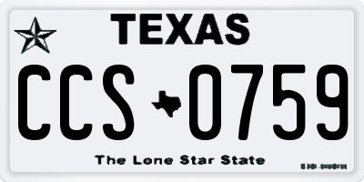 TX license plate CCS0759