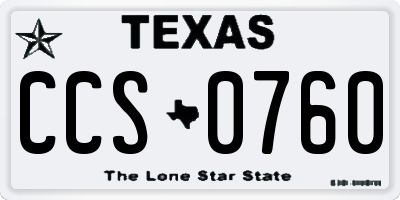TX license plate CCS0760