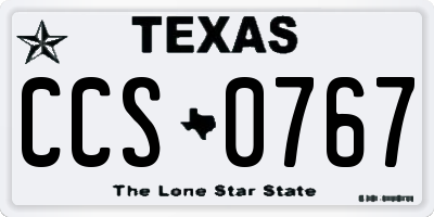 TX license plate CCS0767