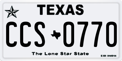 TX license plate CCS0770