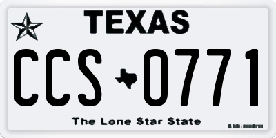 TX license plate CCS0771