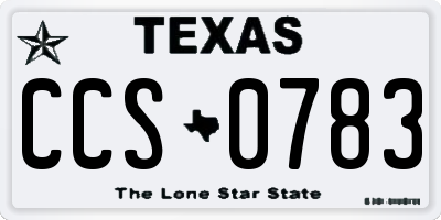 TX license plate CCS0783