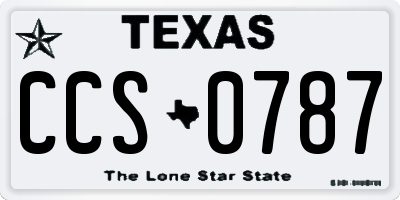 TX license plate CCS0787