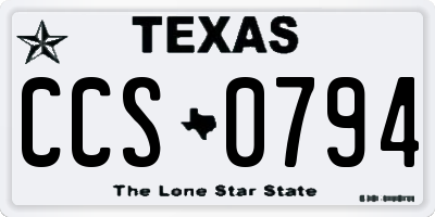 TX license plate CCS0794