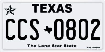 TX license plate CCS0802