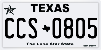 TX license plate CCS0805