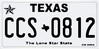 TX license plate CCS0812