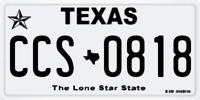 TX license plate CCS0818