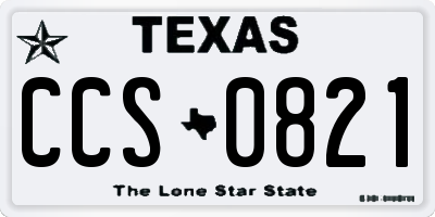 TX license plate CCS0821