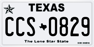 TX license plate CCS0829