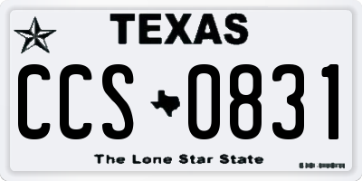 TX license plate CCS0831