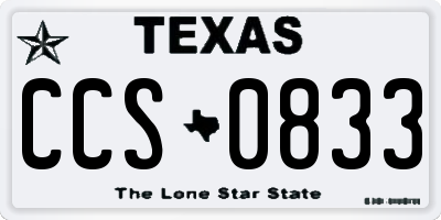 TX license plate CCS0833