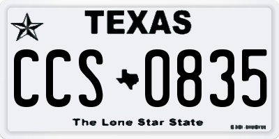 TX license plate CCS0835
