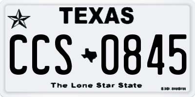 TX license plate CCS0845