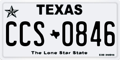 TX license plate CCS0846