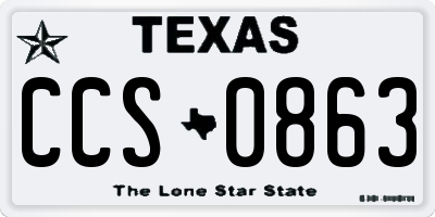 TX license plate CCS0863