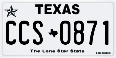 TX license plate CCS0871
