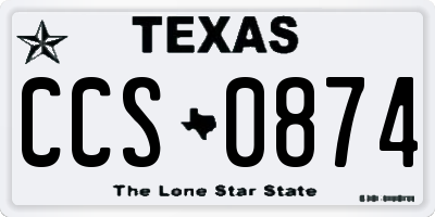 TX license plate CCS0874