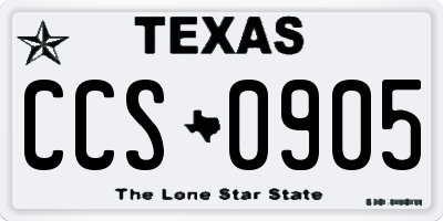 TX license plate CCS0905