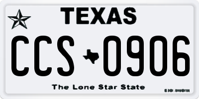 TX license plate CCS0906