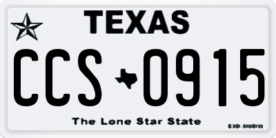 TX license plate CCS0915