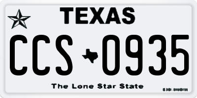 TX license plate CCS0935