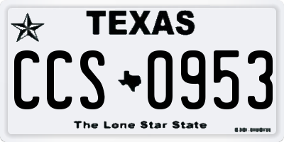 TX license plate CCS0953