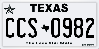 TX license plate CCS0982