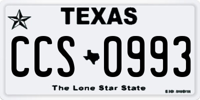 TX license plate CCS0993
