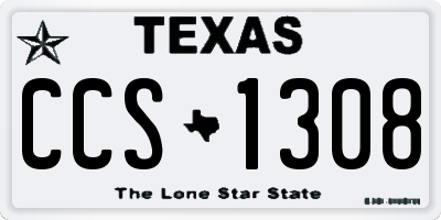 TX license plate CCS1308
