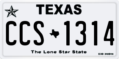 TX license plate CCS1314