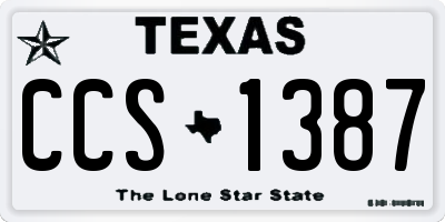 TX license plate CCS1387