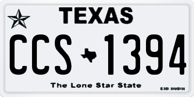 TX license plate CCS1394