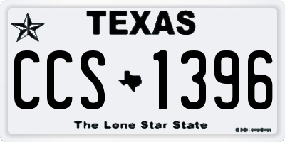 TX license plate CCS1396