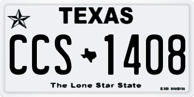 TX license plate CCS1408