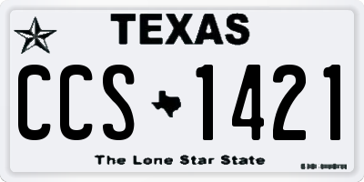 TX license plate CCS1421