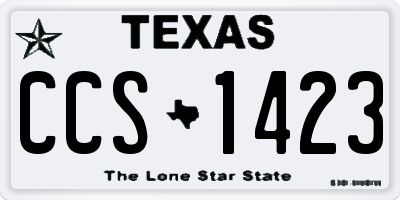 TX license plate CCS1423